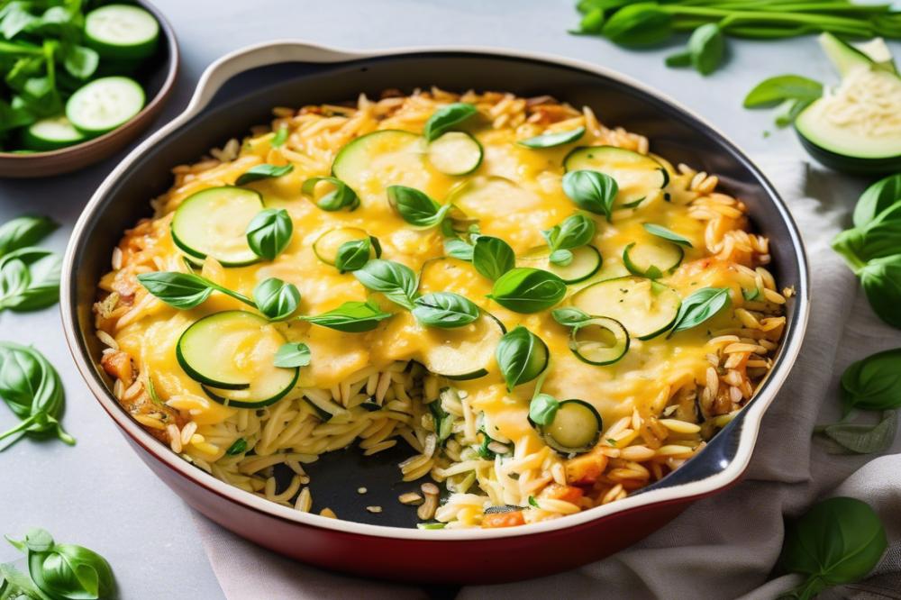Baked Orzo Recipe With Courgette And Mozzarella For Comfort Food