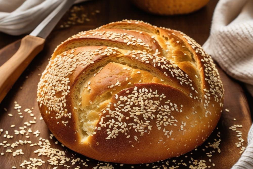 Baking Sesame Seed Bread With A Crunchy Top