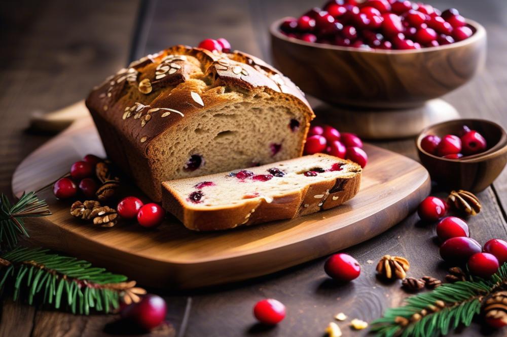 Baking Walnut And Cranberry Bread For Holidays