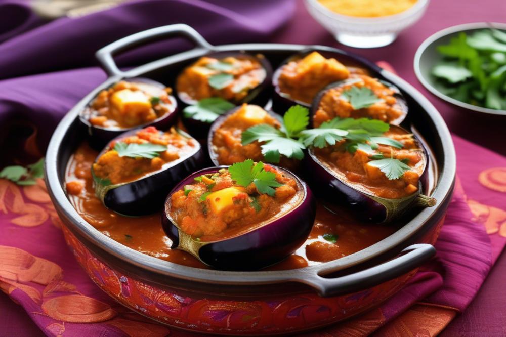 Bharva Baingan: Stuffed Eggplants In Tangy Tomato Curry Recipe