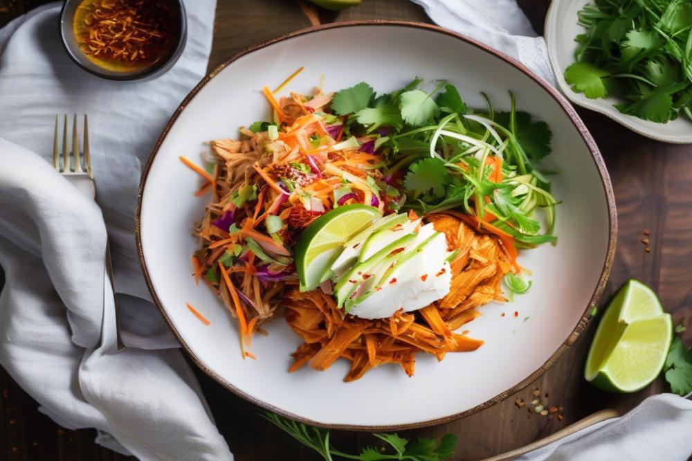 Coconut Lime Pulled Chicken With Kimchi Slaw Recipe