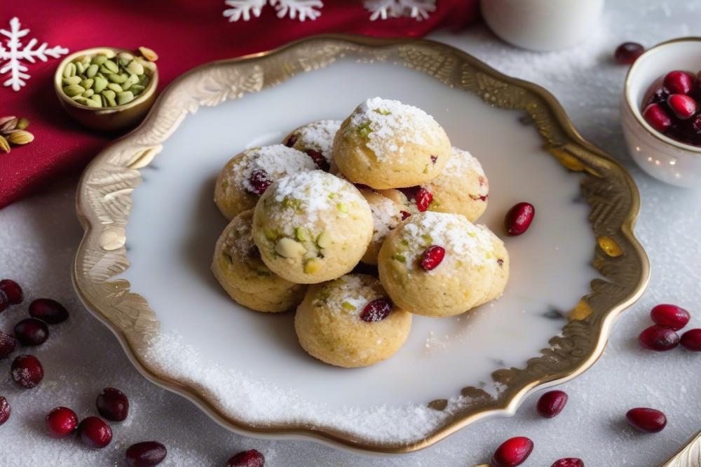 Cranberry Pistachio Snowball Cookies: A Festive Holiday Treat