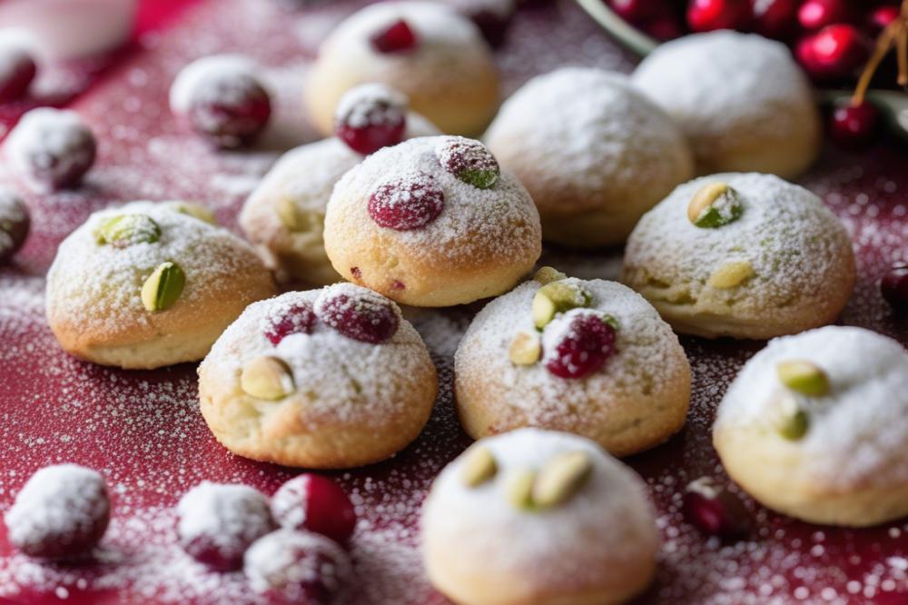 Cranberry Pistachio Snowball Cookies: A Festive Treat Recipe