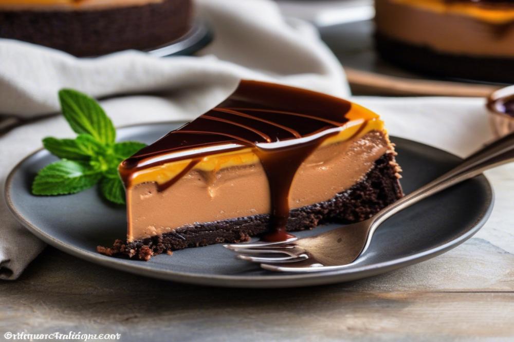 Decadent Double Chocolate Cheesecake With Caramel Drizzle Recipe