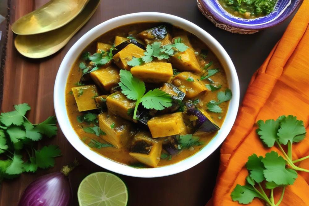 Delicious Andhra Style Vankaya Kothimeera Karam Koora Recipe