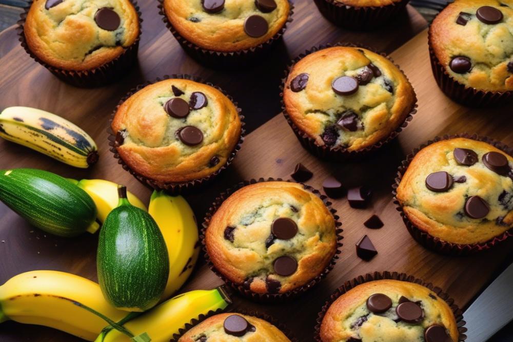 Delicious Banana Zucchini Chocolate Chip Muffins Recipe