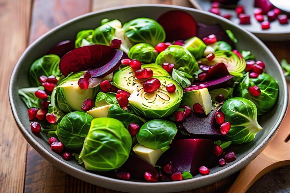 Delicious Brussels Sprouts, Beetroot, And Pomegranate Salad Recipe