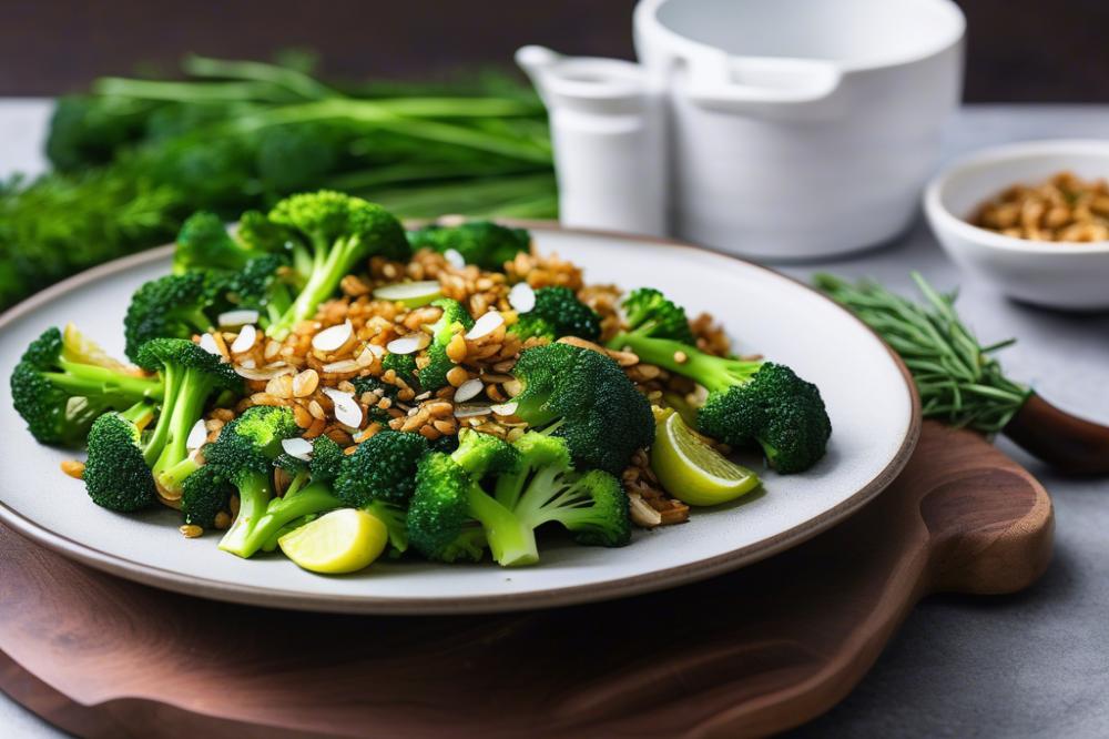 Delicious Burnt Garlic Broccoli With Small Onion And Dill Recipe