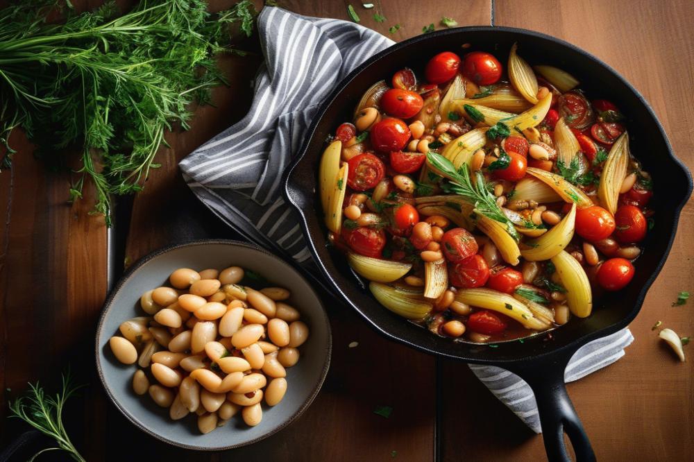 Delicious Caramelized Fennel And Tomato Butter Bean Skillet Recipe