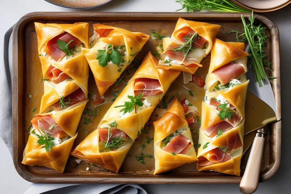 Delicious Cheese And Prosciutto Phyllo Rolls Recipe To Try