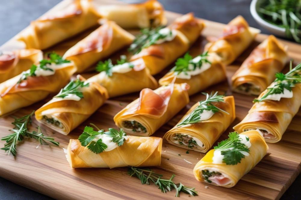 Delicious Cheese And Prosciutto Phyllo Rolls Recipe To Savor