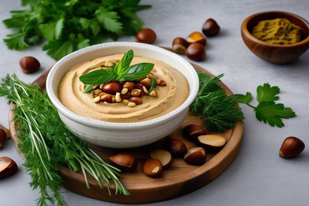 Delicious Chestnut Hummus With Herb Chestnut Oil Recipe