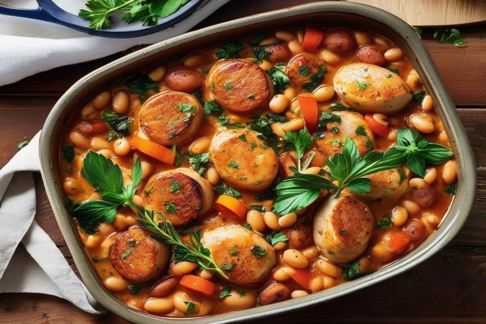 Delicious Chicken Sausage And White Bean Bake Recipe
