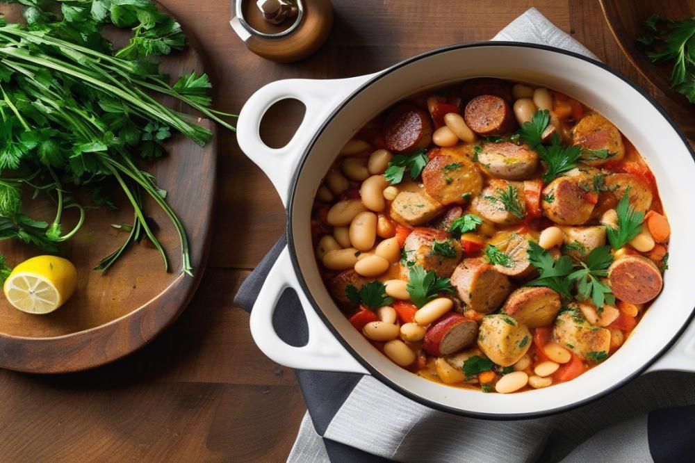 Delicious Chicken Sausage And White Bean Bake Recipe