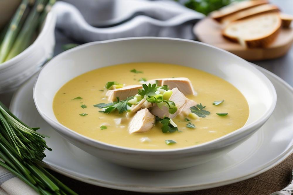Delicious Creamy Leek Chicken Soup With Barley Recipe