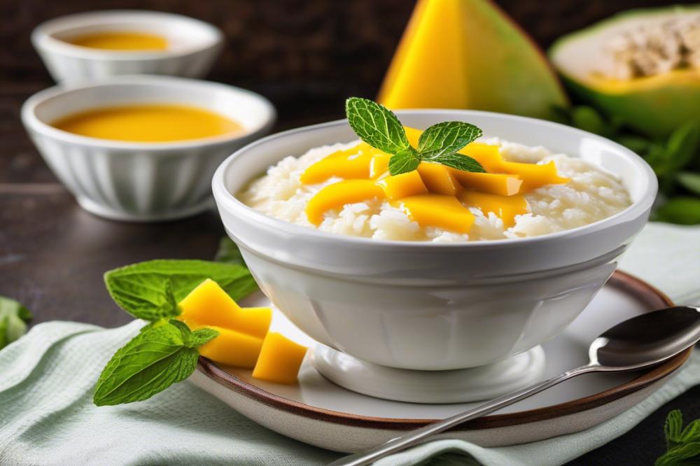 Delicious Creamy Rice Pudding With Mango Coulis Recipe