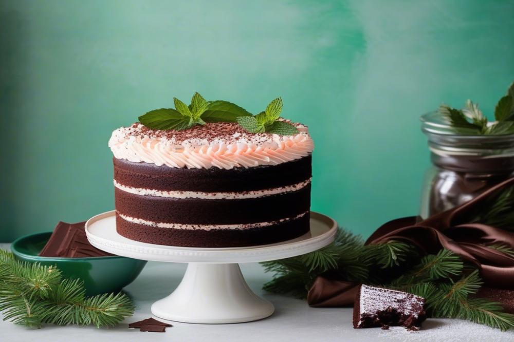 Delicious Eggless Chocolate Peppermint Layer Cake Recipe