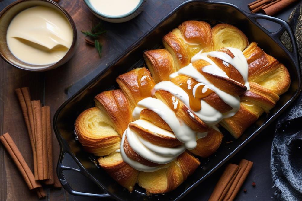 Delicious Eggnog Croissant French Toast Bake For Holiday Mornings