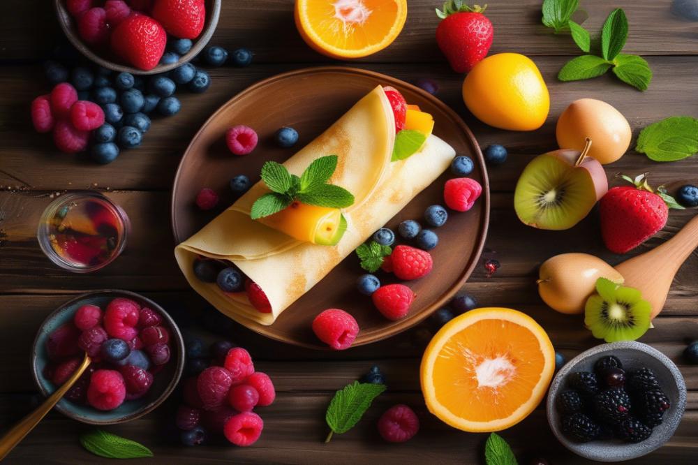 Delicious Finger Millet Fruit-Filled Crepes: Healthy Ragi Rolls