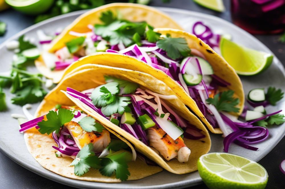 Delicious Fish Tacos With Zesty Onion Slaw Recipe