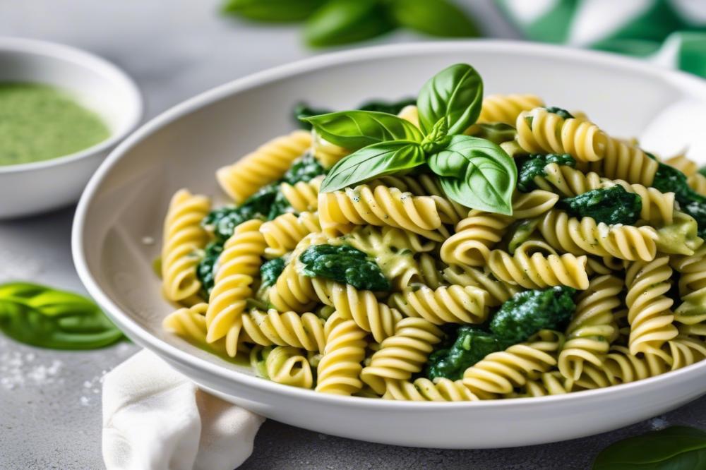 Delicious Fusilli With Spinach Basil Sauce Recipe For Easy Dinner
