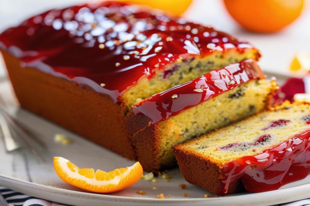 Delicious Glazed Blood Orange Poppy Seed Loaf Cake Recipe