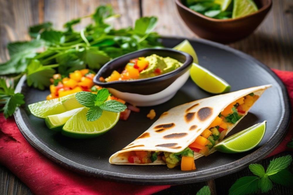 Delicious Guacamole Stuffed Quesadilla With Fresh Mint Mayo Recipe