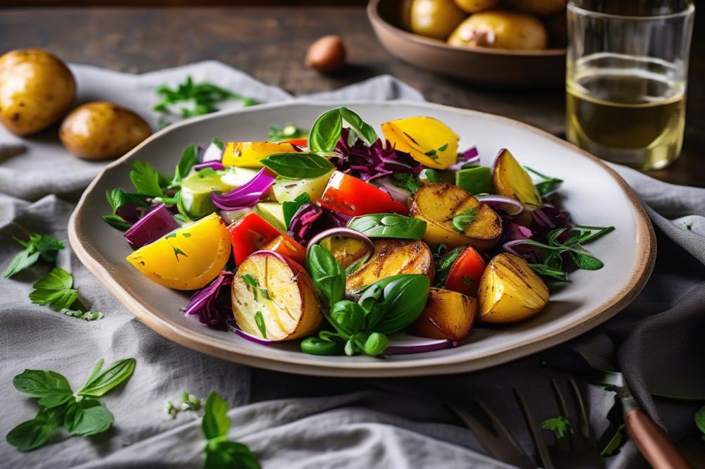 Delicious Mediterranean Salad With Roasted Potatoes Recipe