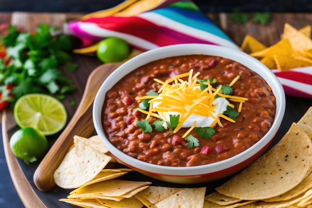 Delicious Mexican Chilli Cheese & Refried Bean Dip Recipe