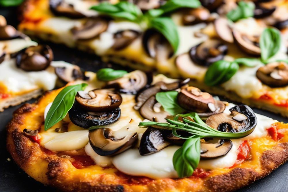 Delicious Mozzarella Mushroom Cauliflower Crust Pizza Recipe