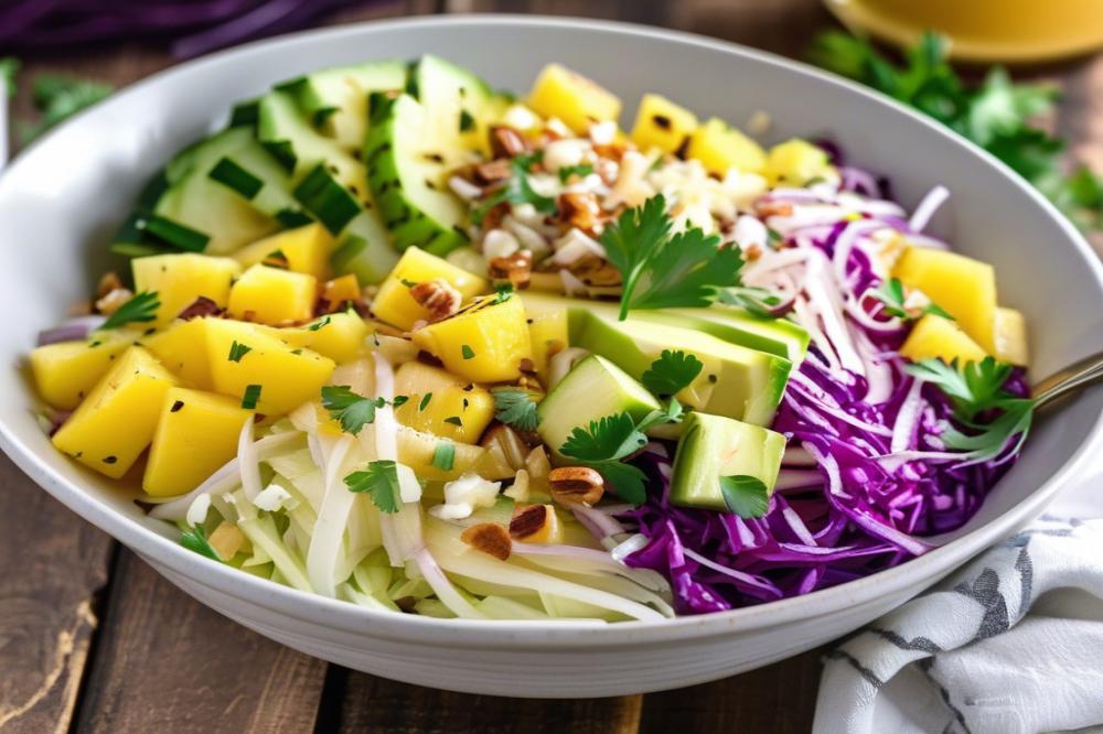 Delicious Pineapple, Onion, And Cabbage Slaw With Honey Mustard
