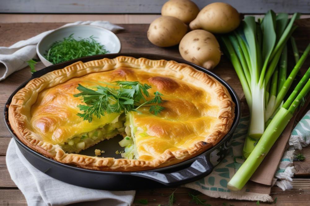 Delicious Potato And Leek Pie With Southern Italian Flair
