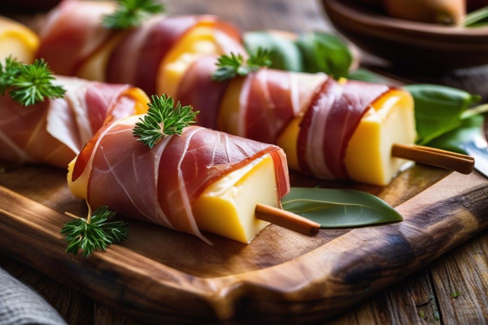 Delicious Prosciutto-Wrapped Pear And Cheese Rolls Recipe