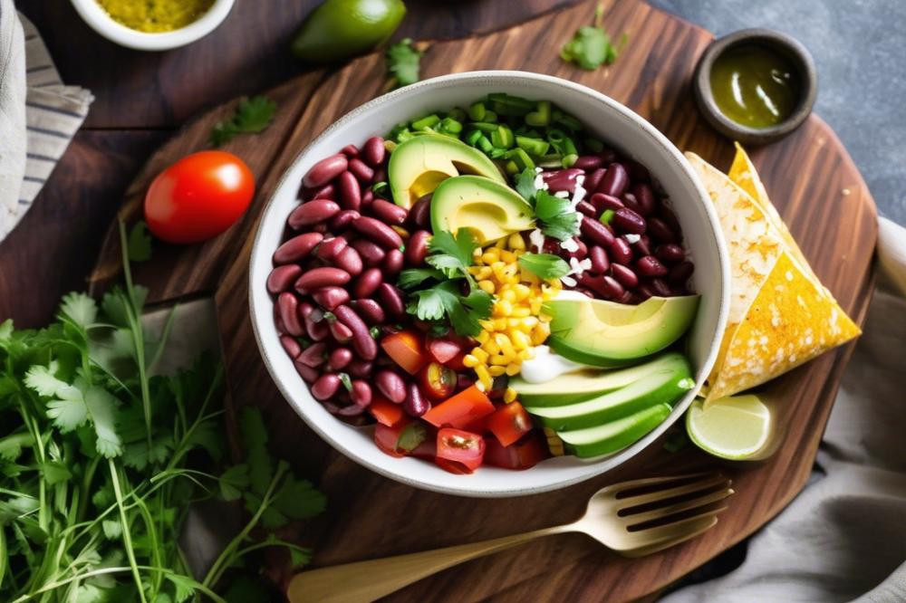 Delicious Red Bean Burrito Bowl Recipe With Figaro Olive Oil