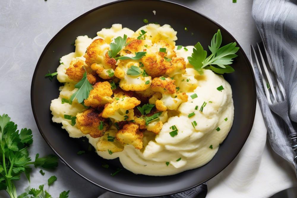 Delicious Roasted Cauliflower With Creamy Mashed Potatoes Recipe