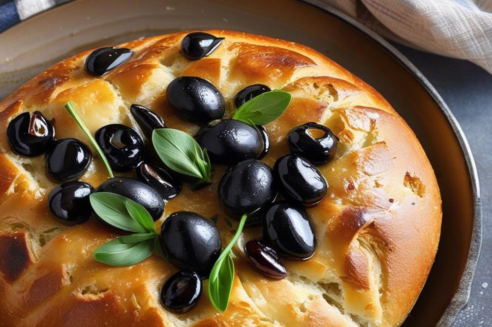 Delicious Roasted Garlic No-Knead Skillet Bread With Olives