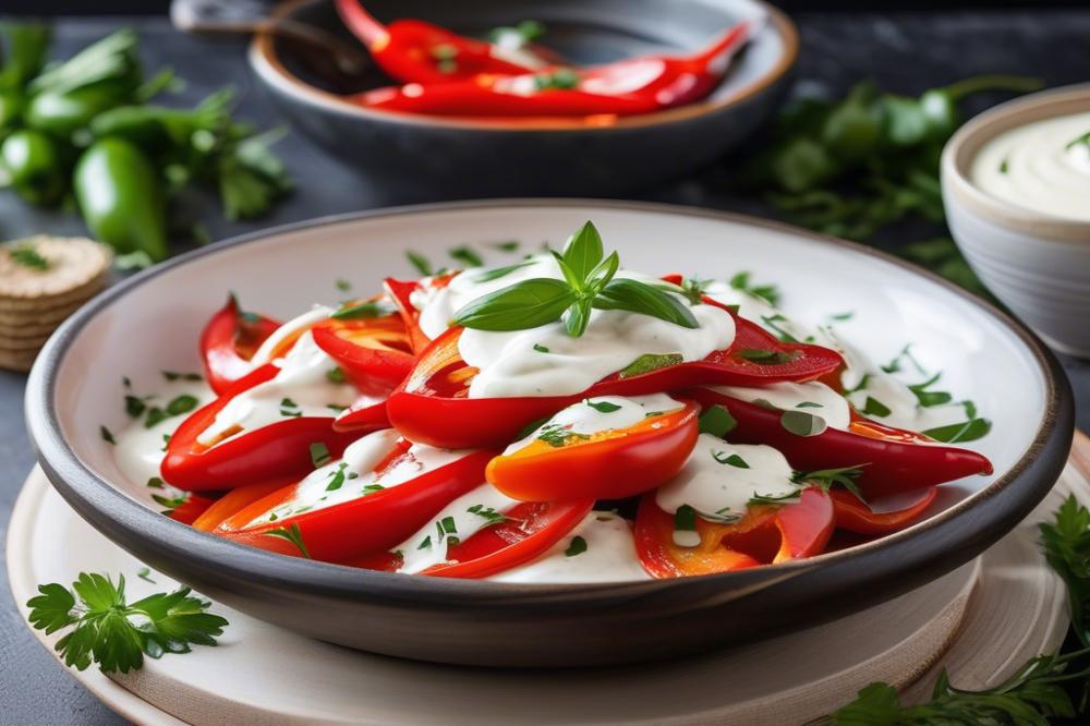 Delicious Roasted Red Peppers In Creamy White Sauce Recipe