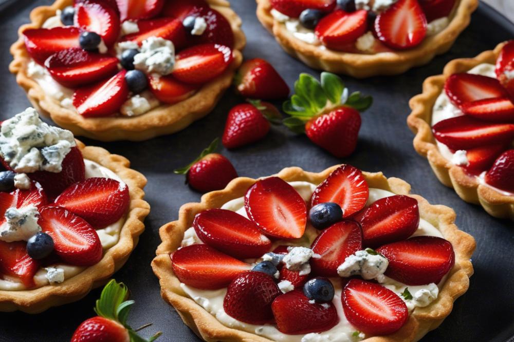 Delicious Roasted Strawberry Blue Cheese Tarts Recipe