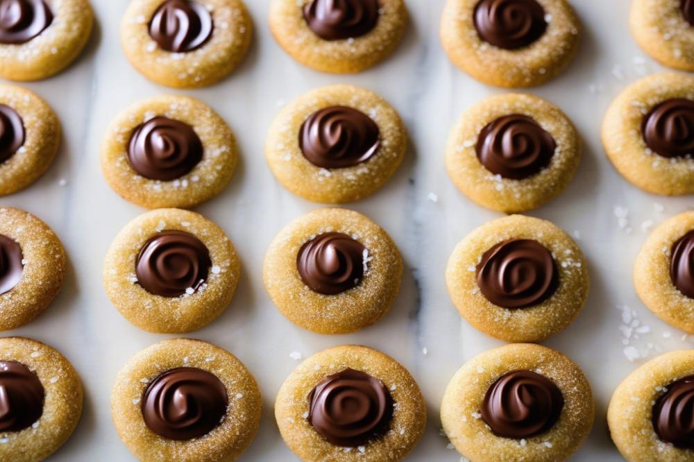 Delicious Salted Nutella Peanut Butter Thumbprint Cookies Recipe