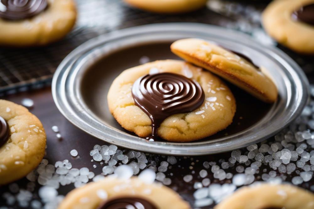 Delicious Salted Nutella Peanut Butter Thumbprint Cookies Recipe