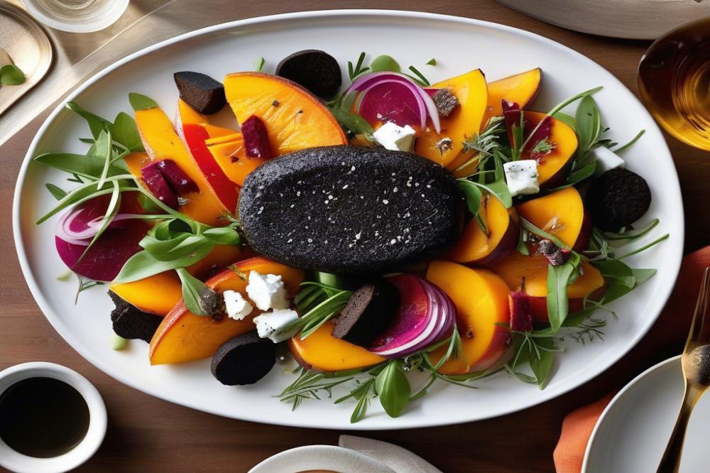 Delicious Squash, Pear & Goat Cheese Salad With Black Pudding