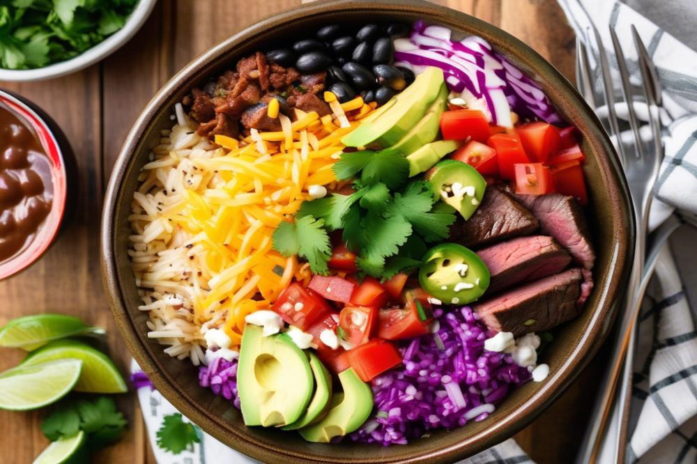 Delicious Steak Burrito Bowl With Chipotle Dressing Recipe