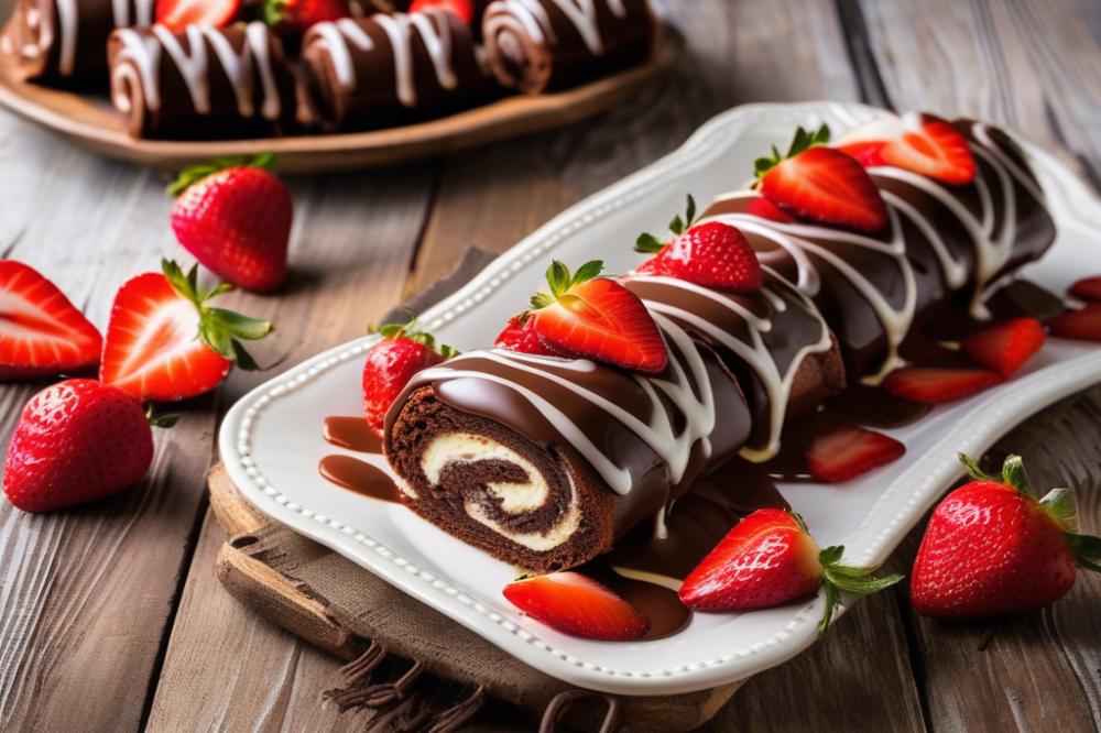 Delicious Strawberry Chocolate Rolls With Creamy Vanilla Glaze Recipe