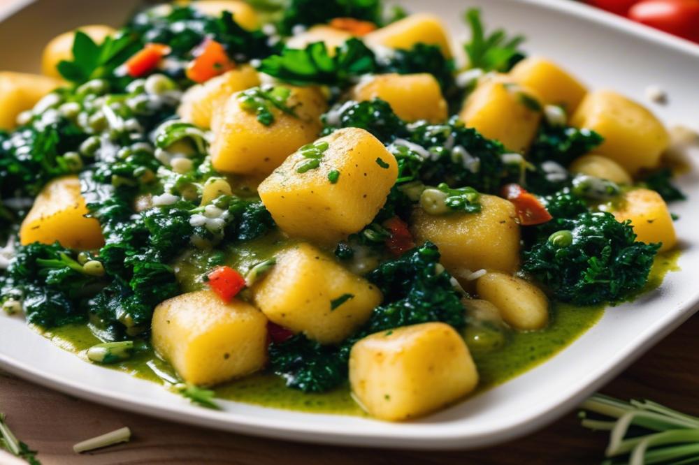 Delicious Vegan Potato Gnocchi With Creamy Kale Sauce Recipe