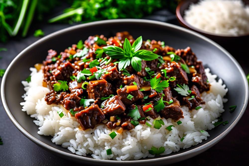 Delicious Vietnamese Caramelized Minced Beef Rice Bowl Recipe