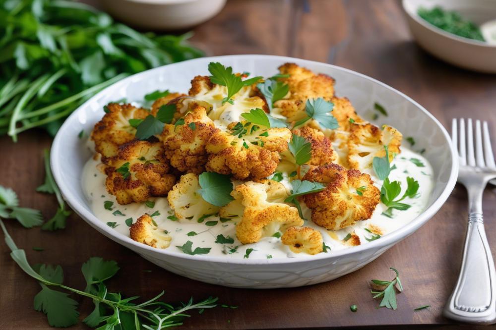 Delicious Whole Roast Cauliflower With Spiced Yogurt Recipe