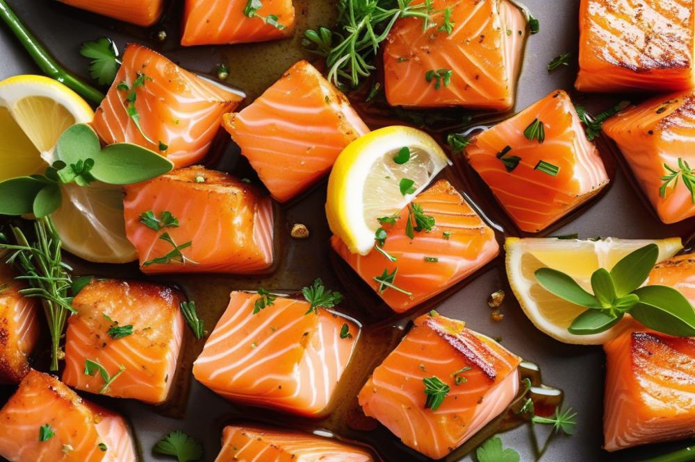 Easy Lemon Garlic Air Fryer Salmon Bites Recipe For Dinner