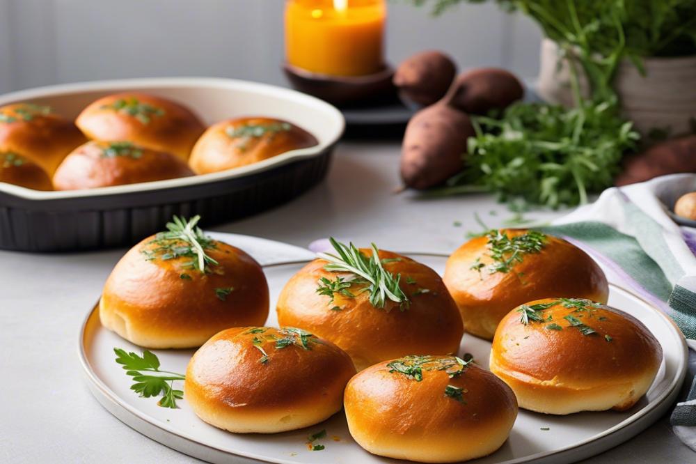 Easy Savory Sweet Potato Dinner Rolls With Fresh Herbs