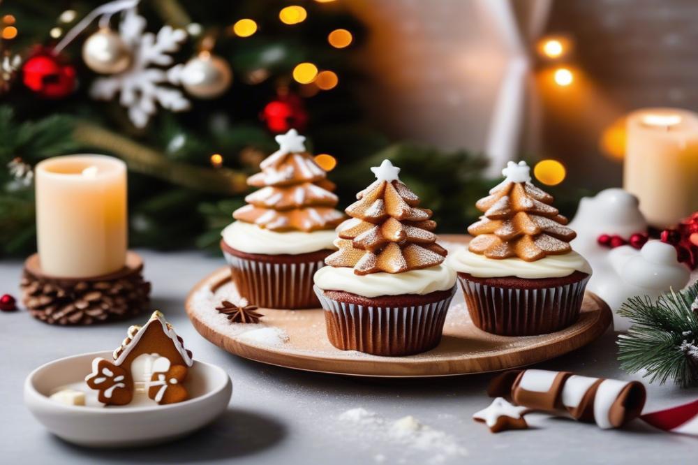 Gingerbread Cupcakes With Creamy White Chocolate Frosting