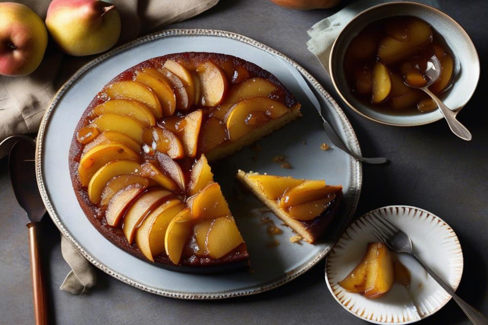 Gingered Pear Brown Butter Upside-Down Cake Recipe Delight
